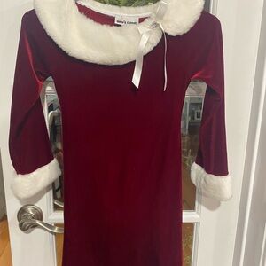 Christmas Dress-Amy's Closet Red and White Velvet Dress Christmas Size 7